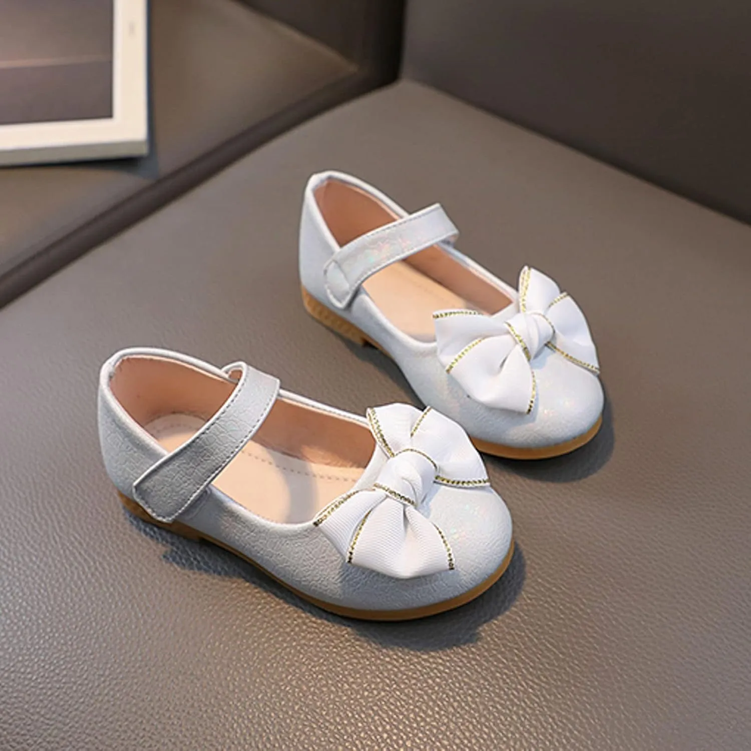 EnJoCho Toddler Comfortable Shoes Fashion Summer Children Girls Casual Shoes Flat Bottom Lightweight Solid Color Bow