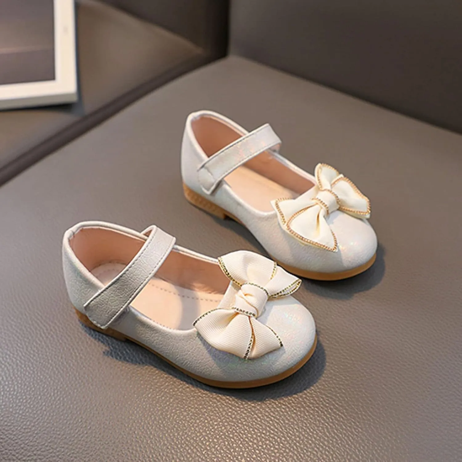 EnJoCho Toddler Comfortable Shoes Fashion Summer Children Girls Casual Shoes Flat Bottom Lightweight Solid Color Bow