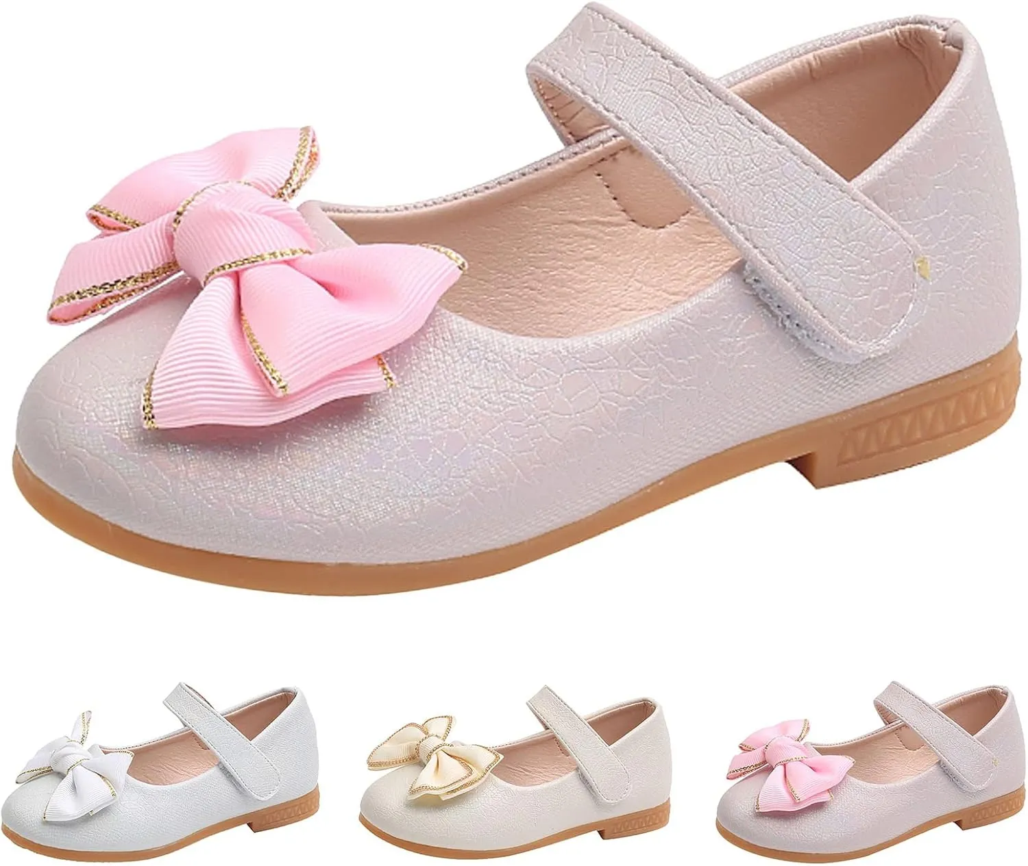EnJoCho Toddler Comfortable Shoes Fashion Summer Children Girls Casual Shoes Flat Bottom Lightweight Solid Color Bow