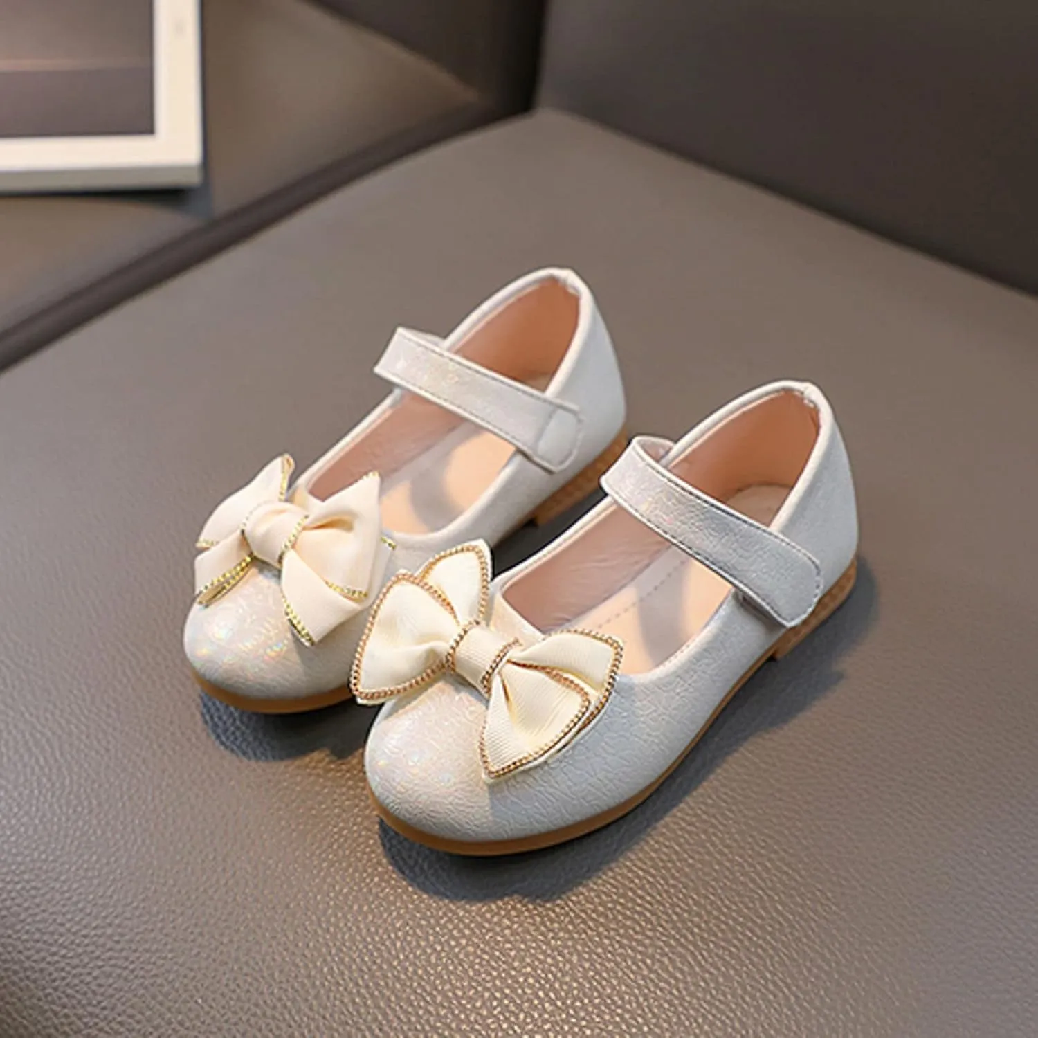 EnJoCho Toddler Comfortable Shoes Fashion Summer Children Girls Casual Shoes Flat Bottom Lightweight Solid Color Bow