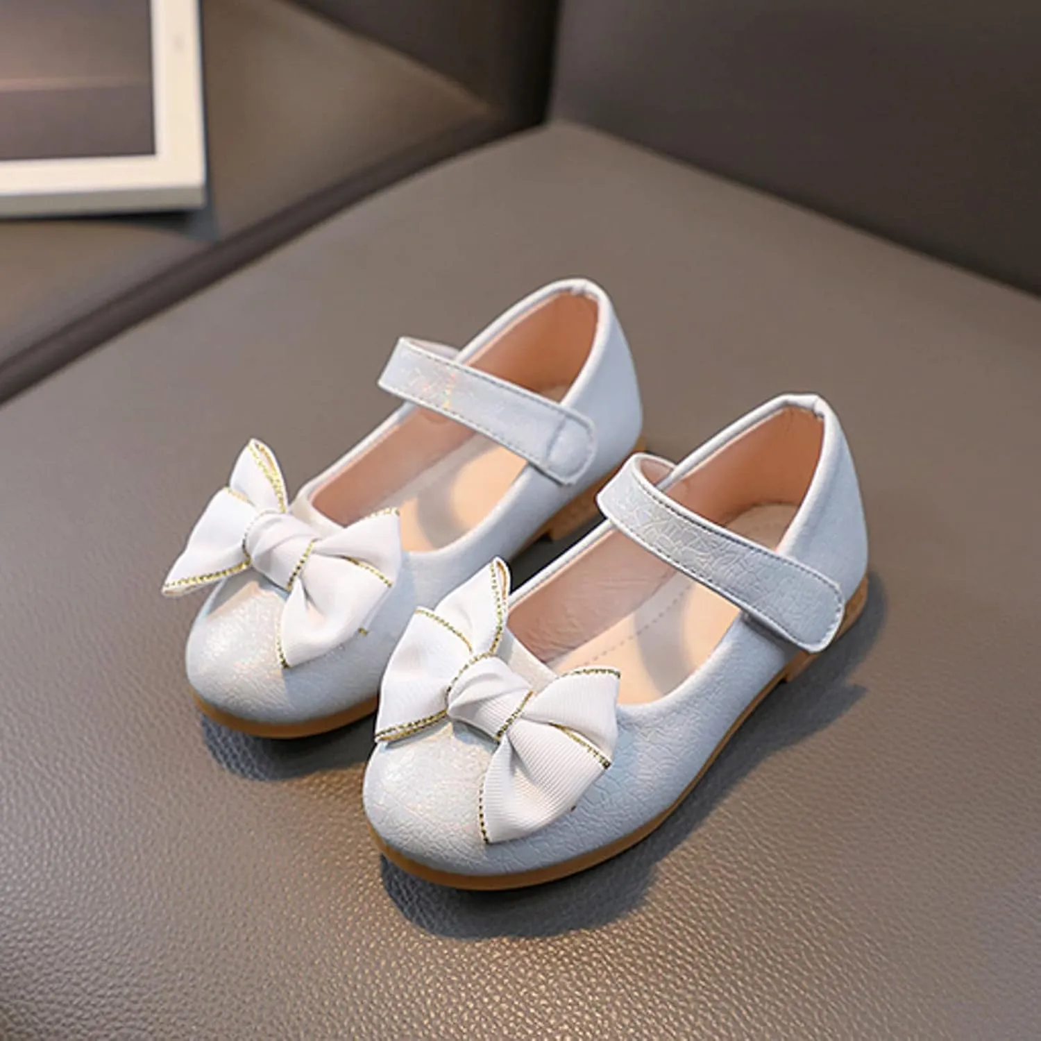 EnJoCho Toddler Comfortable Shoes Fashion Summer Children Girls Casual Shoes Flat Bottom Lightweight Solid Color Bow
