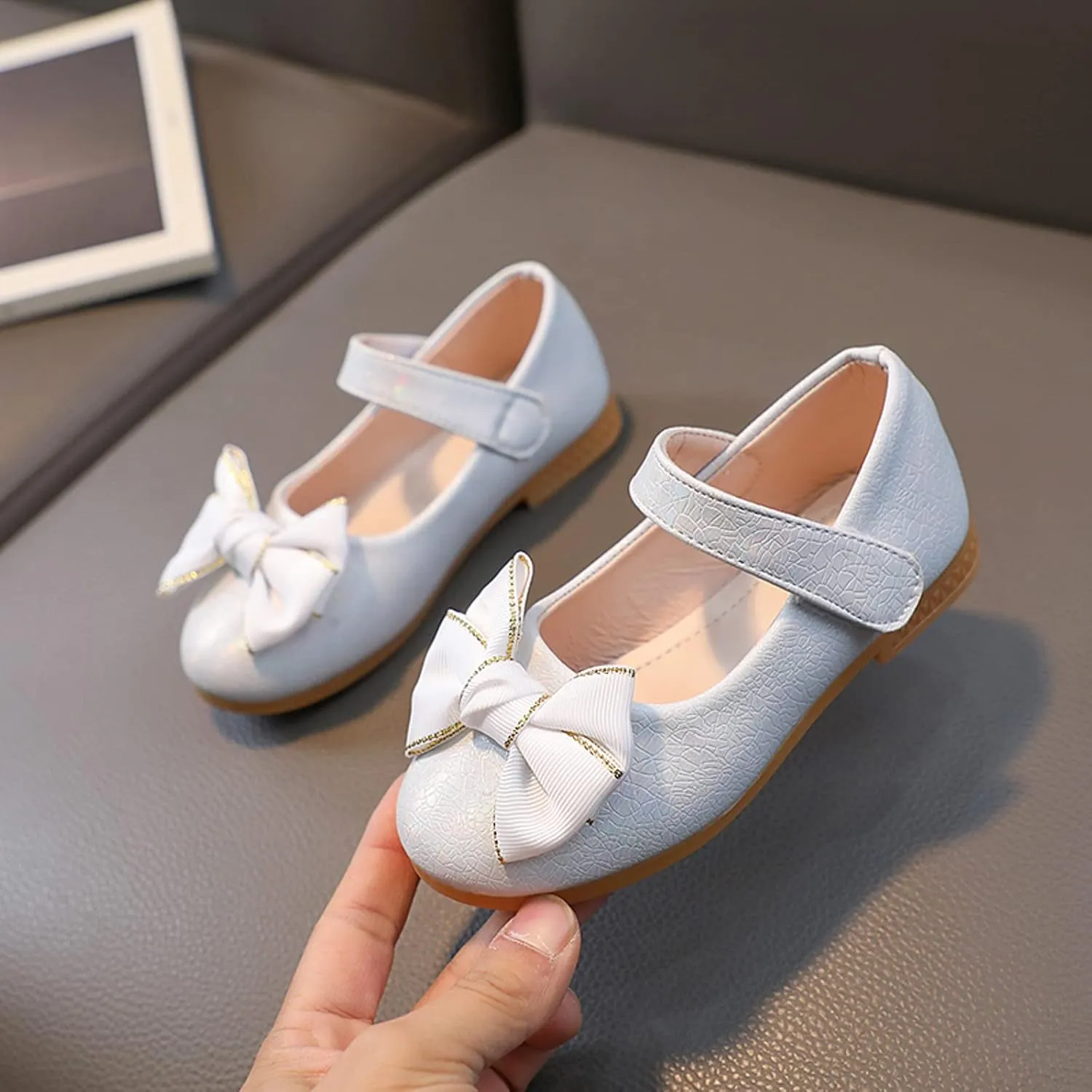 EnJoCho Toddler Comfortable Shoes Fashion Summer Children Girls Casual Shoes Flat Bottom Lightweight Solid Color Bow
