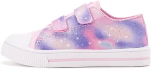 EUXTERPA Kids Toddler Sneakers Boys Girls Canvas Shoes Walking Sneaker with Easy Fasten Strap