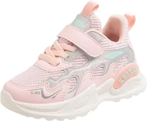 Fashion All Seasons Children Sports Girls Flat Lightweight Mesh Breathable and Comfortable Little Girl Slip on Shoes
