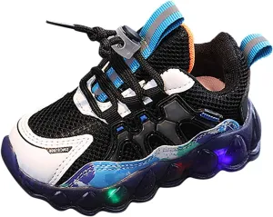 Fashion Light Up Kids Shoes Breathable Soft Sole Lightweight Anti Slip Athletic Sneakers Toddler Glowing Trainer