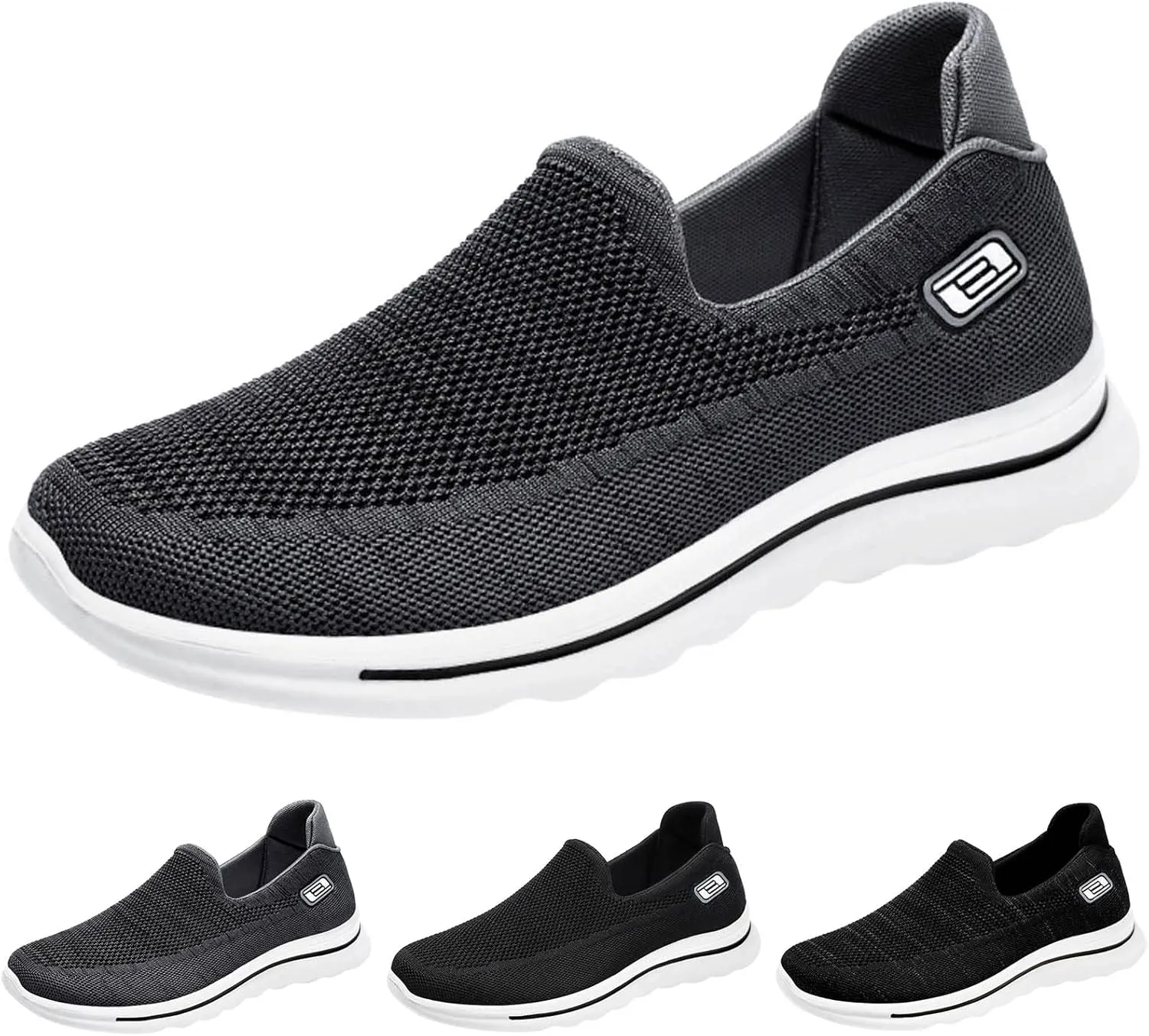 Fashion Summer Men Sports Shoes Flat Soft Bottom Non Slip Mesh Breathable Comfortable Slip On Mens Sneaker