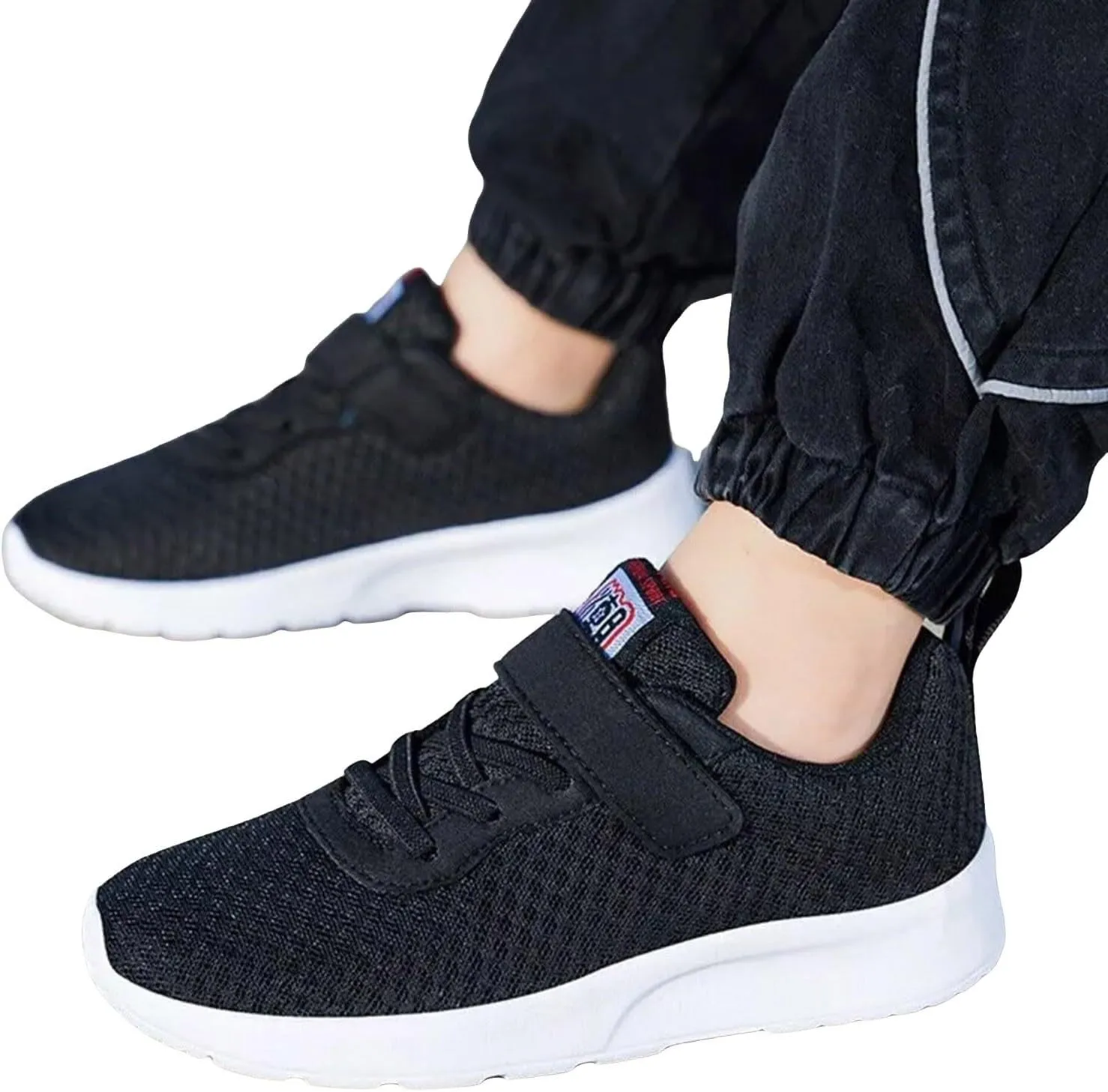 Fashionable Children's Sports Shoes Mesh Breathable Comfortable Lightweight Flat Bottom Soft Lace Boys' Athletic Shoes