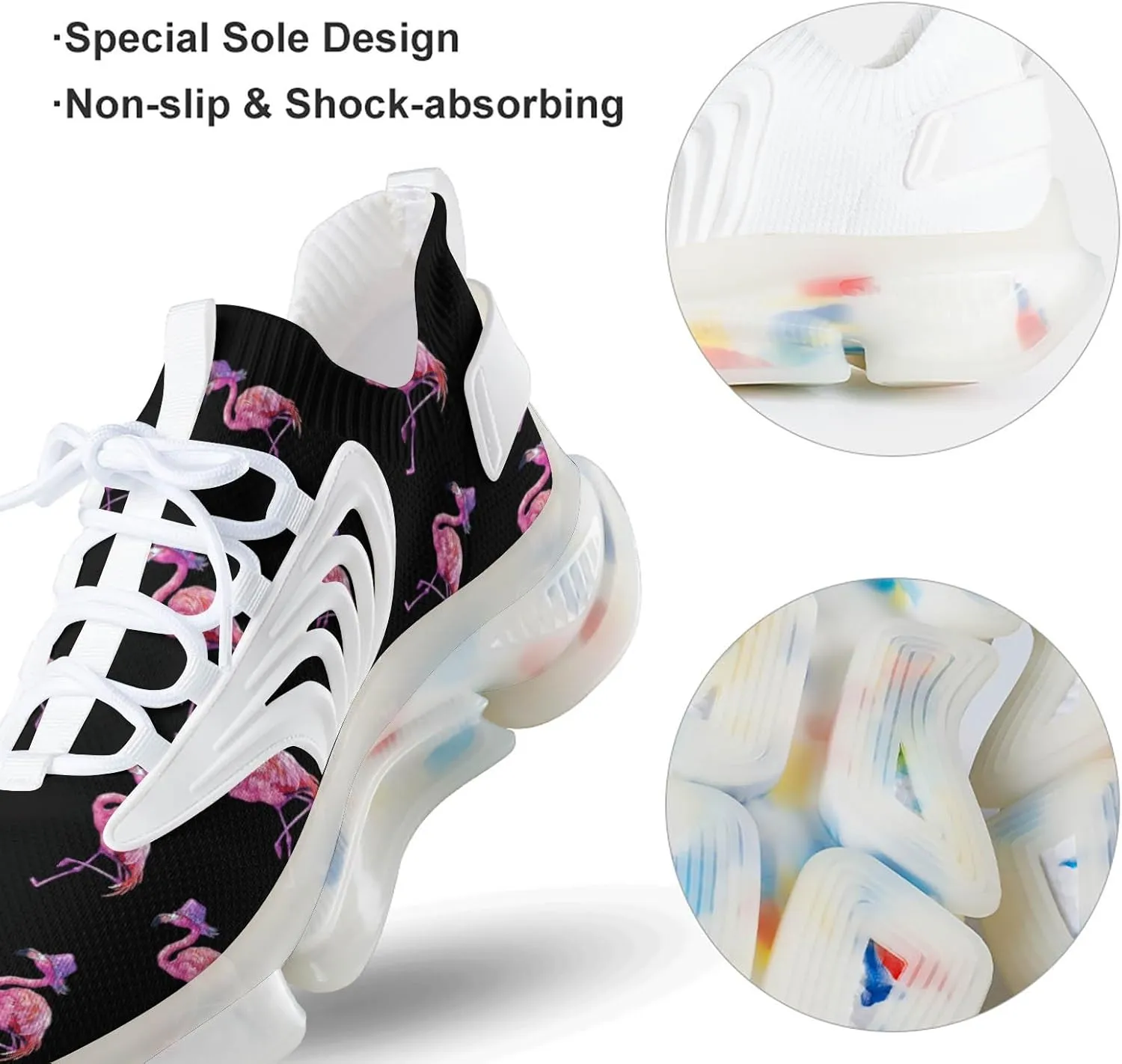 Flamingo with Hat Men's Running Shoes Lightweight Walking Shoe Breathable Sneaker