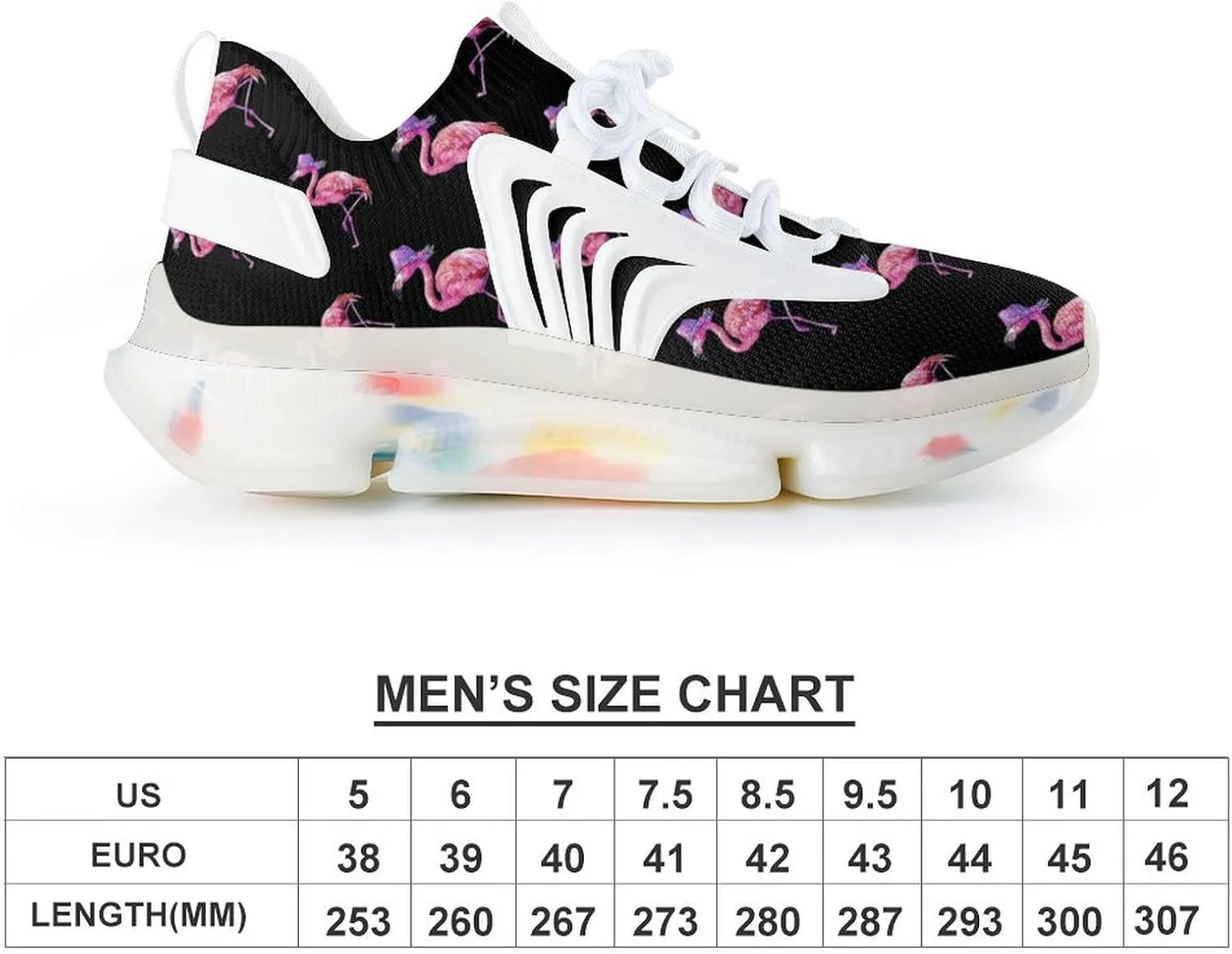 Flamingo with Hat Men's Running Shoes Lightweight Walking Shoe Breathable Sneaker