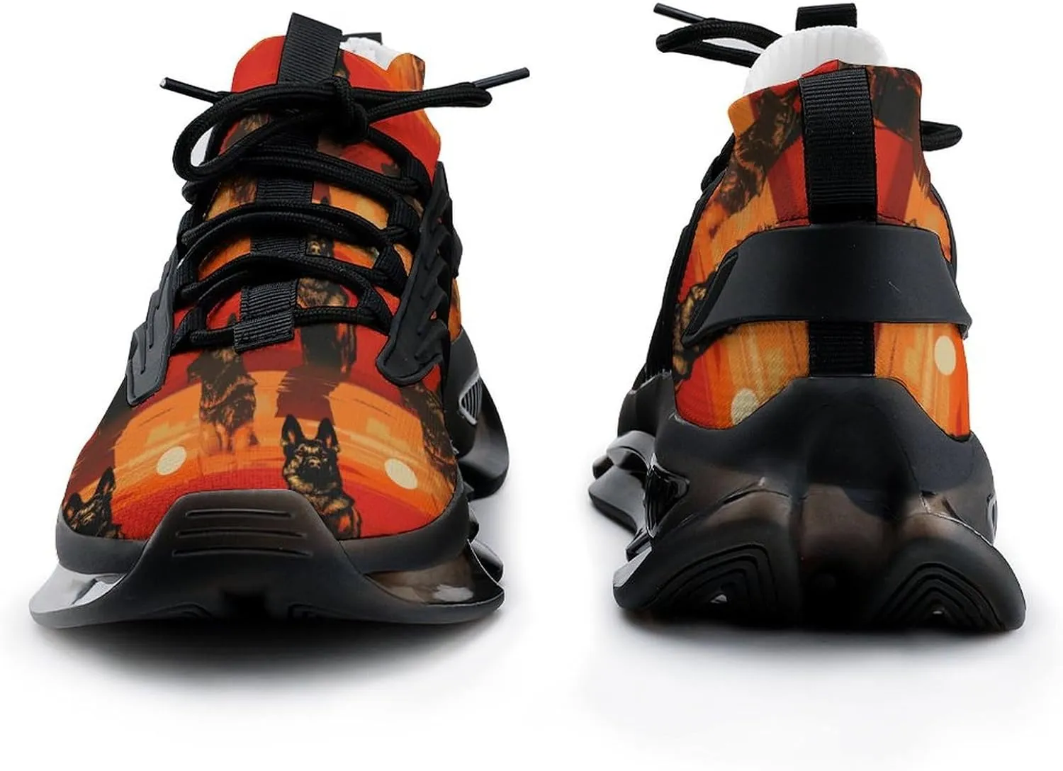 German Shepherd in Sunset Men's Running Shoes Lightweight Walking Shoe Breathable Sneaker