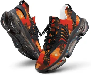 German Shepherd in Sunset Men's Running Shoes Lightweight Walking Shoe Breathable Sneaker