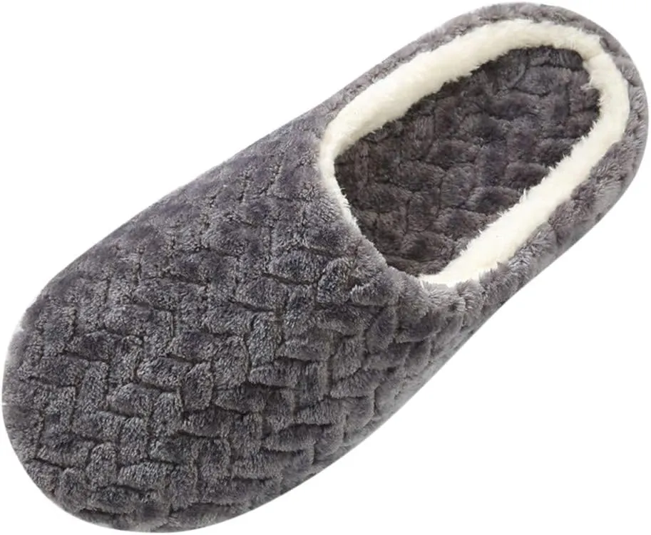 Gibobby House Slippers for Women Comfy Fleece House Slippers with Memory Foam Slip-on House Shoes for Indoor and Outdoor