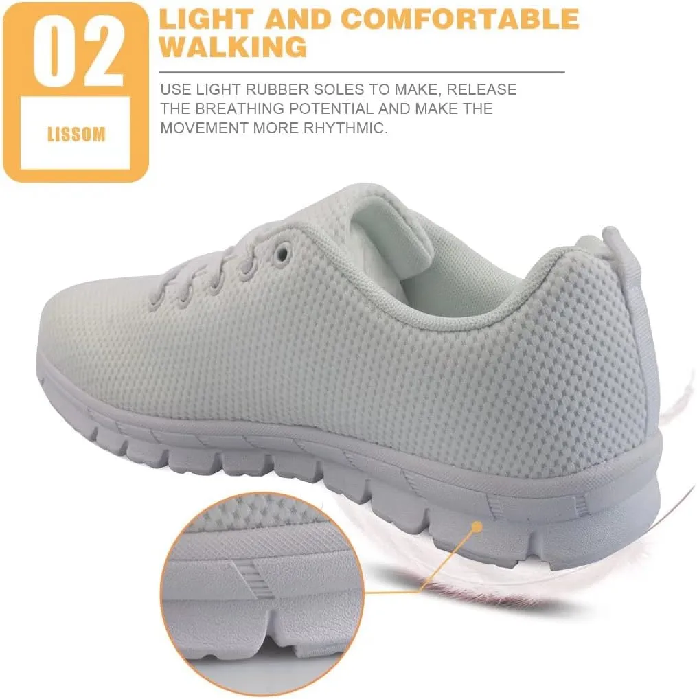 GIFTPUZZ Men Running Shoes Lace Up Athletic Mesh Breathable Casual Sneakers