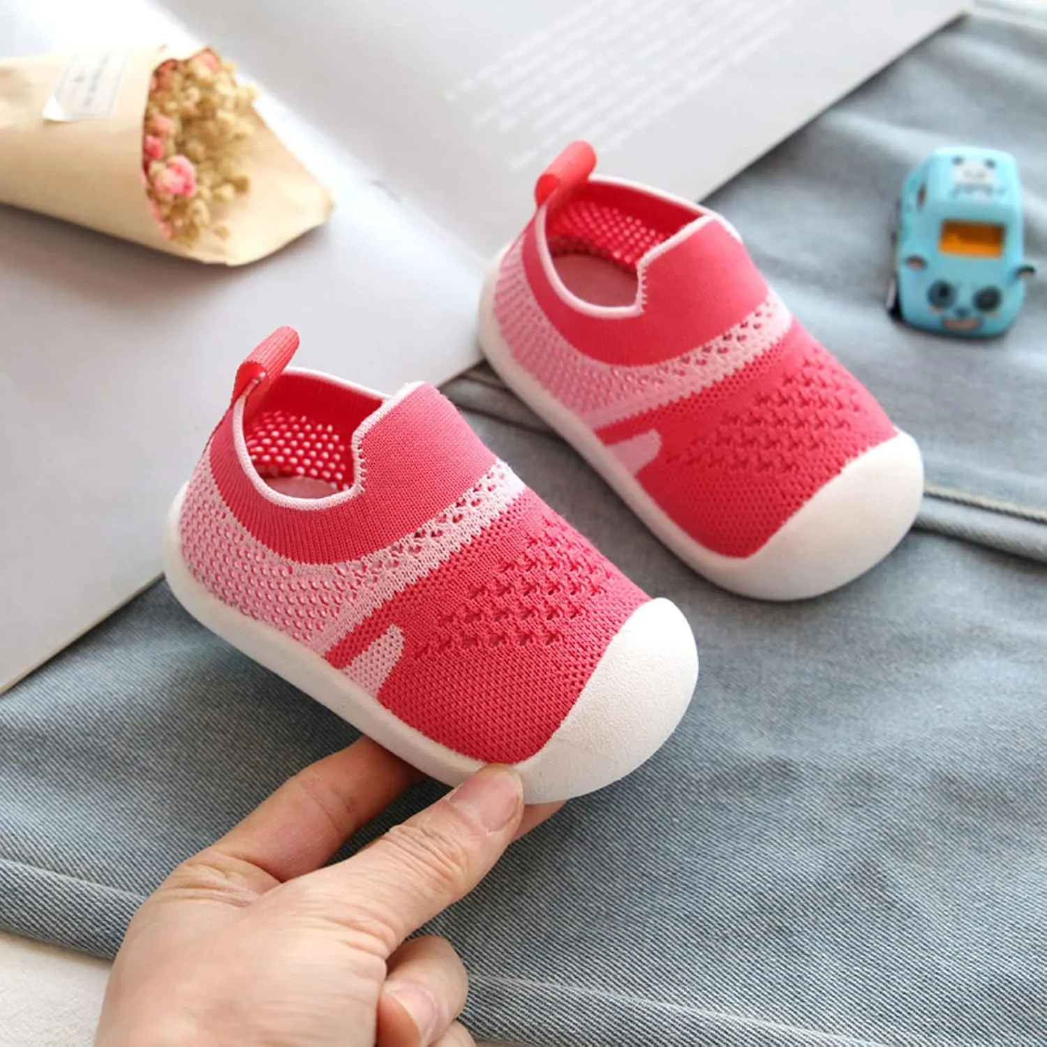 Girls Boys Leisure Shoes Mesh Soft Bottom Breathable Slip On Sport Shoes Socks Shoes Toddler Size 8 Boys Shoes