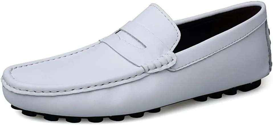 HOOENG Men's Loafers Shoes Penny Driving Loafers Driving Simple Leather Comfortable Slip Resistant Flexible Classic Casual Slip-ons