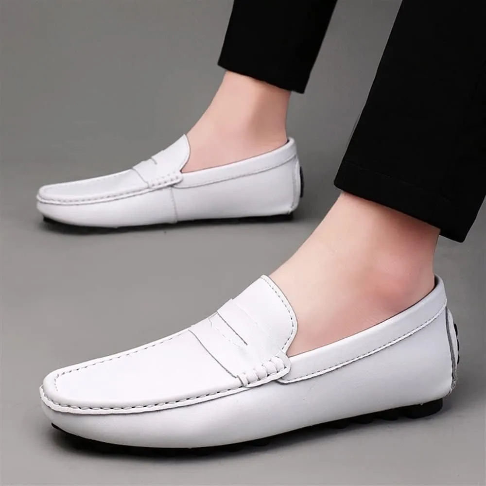 HOOENG Men's Loafers Shoes Penny Driving Loafers Driving Simple Leather Comfortable Slip Resistant Flexible Classic Casual Slip-ons