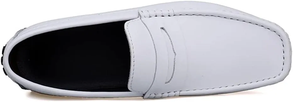 HOOENG Men's Loafers Shoes Penny Driving Loafers Driving Simple Leather Comfortable Slip Resistant Flexible Classic Casual Slip-ons
