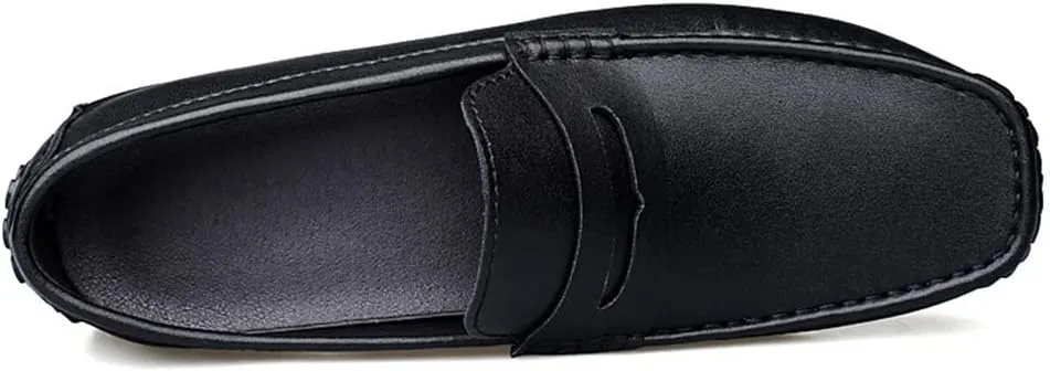 HOOENG Men's Loafers Shoes Penny Driving Loafers Driving Simple Leather Comfortable Slip Resistant Flexible Classic Casual Slip-ons