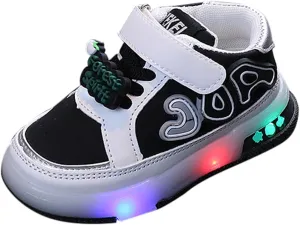 Infant Toddler Sneakers for Boys Girls Light Up Mesh Breathable Lightweight Soft Sole Casual Sport Shoes for Kids