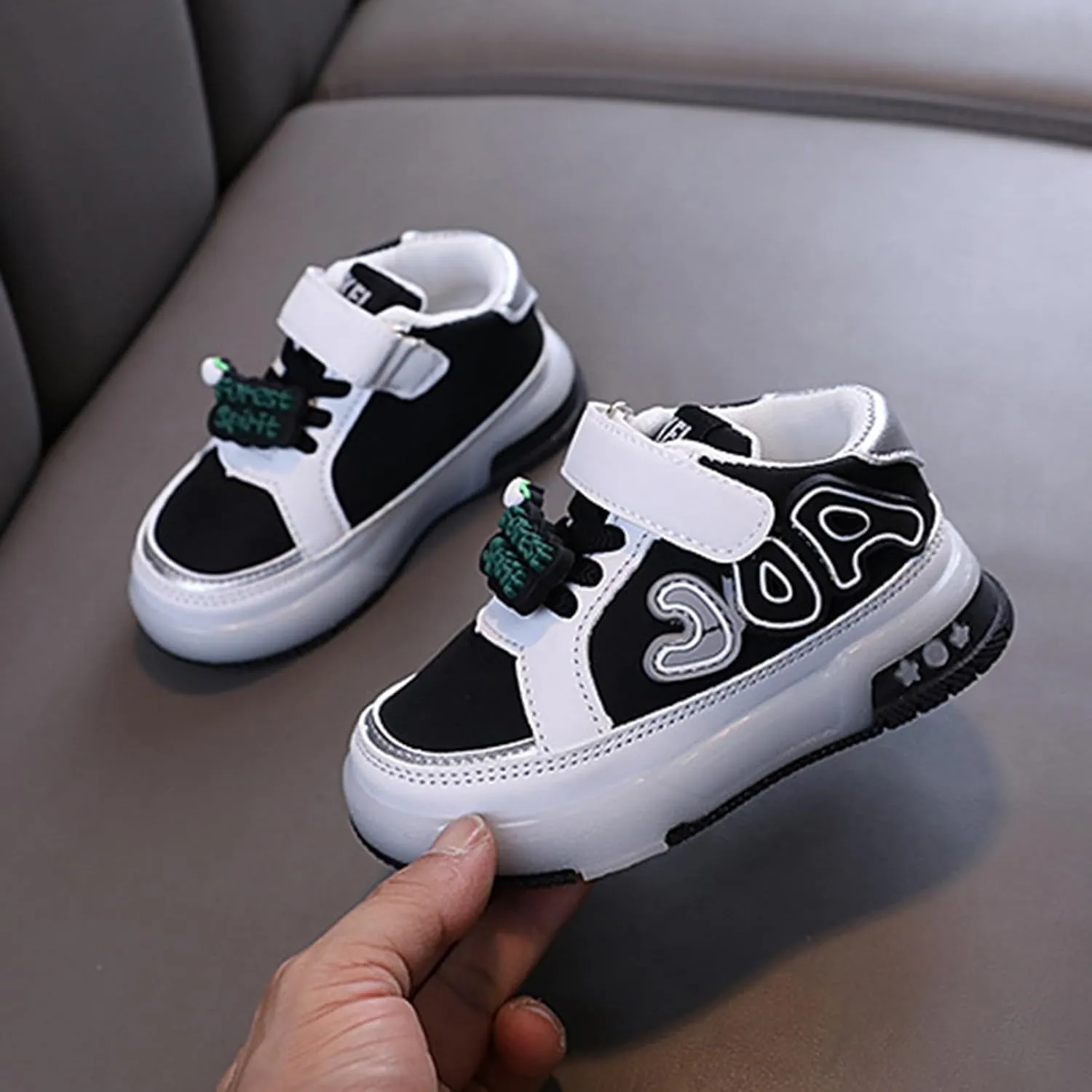 Infant Toddler Sneakers for Boys Girls Light Up Mesh Breathable Lightweight Soft Sole Casual Sport Shoes for Kids