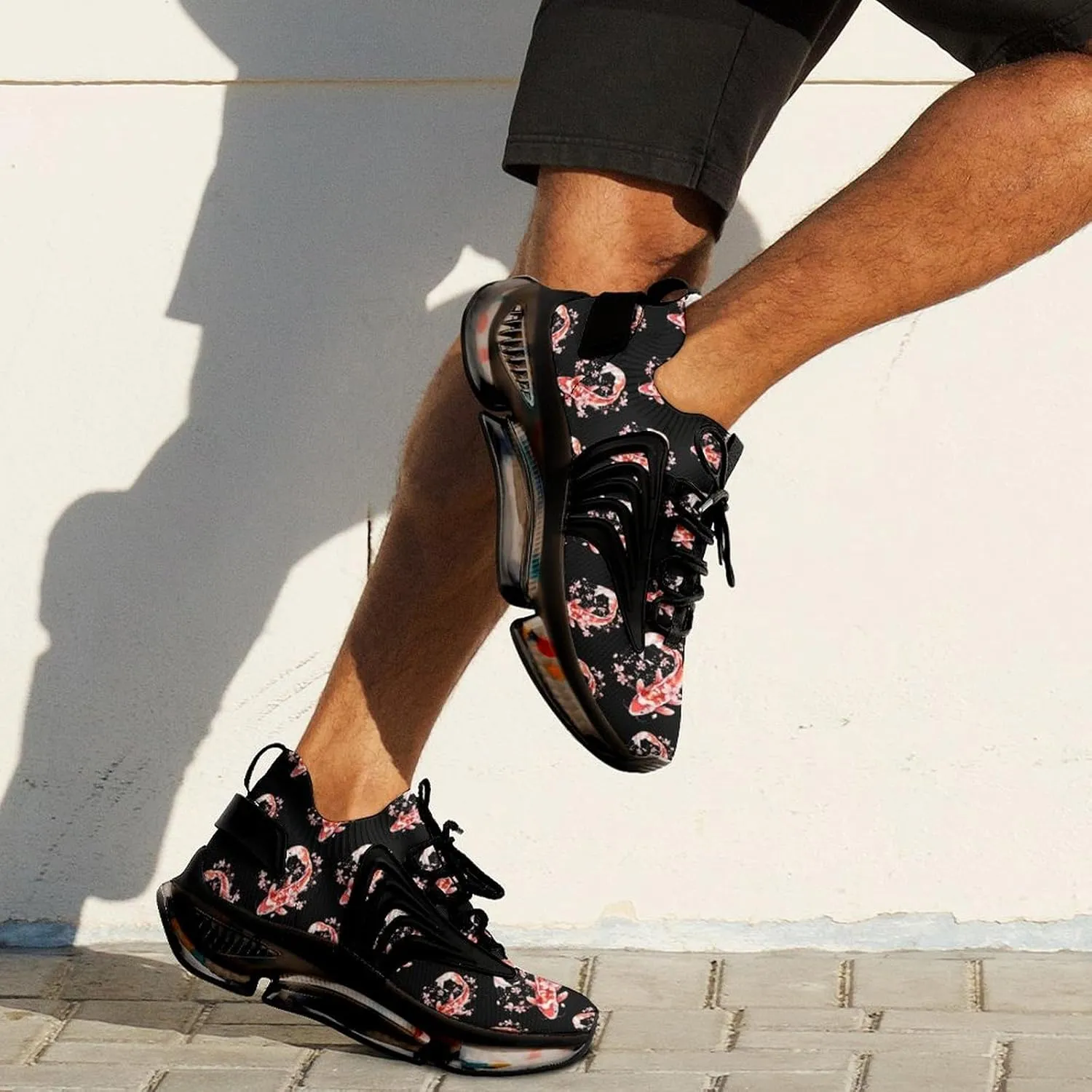 Japanese Fish Cherry Flower Men's Running Shoes Lightweight Walking Shoe Breathable Sneaker