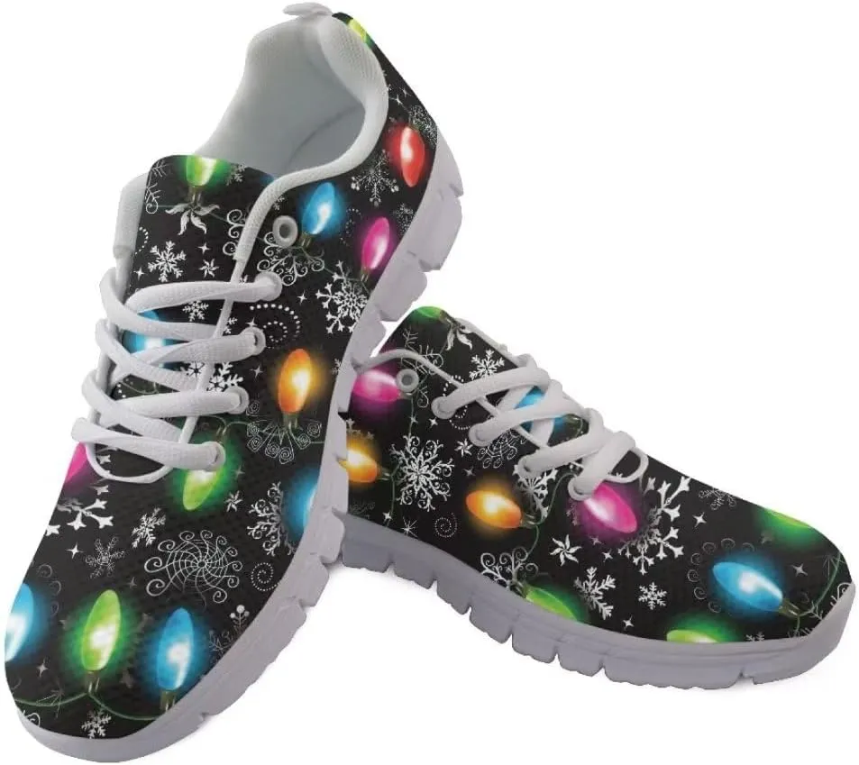 Jeiento Christmas Running Shoes for Women&Men Mesh Workout Casual Shoes Breathable Mesh Non Slip Comfort Tennis Shoes