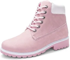 JITUUE Hiking Boots Women Winter Work Combat Cowboy Ankle Booties Waterproof Lace up Low Heel for Hunter Casual