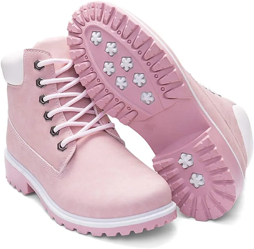 JITUUE Hiking Boots Women Winter Work Combat Cowboy Ankle Booties Waterproof Lace up Low Heel for Hunter Casual