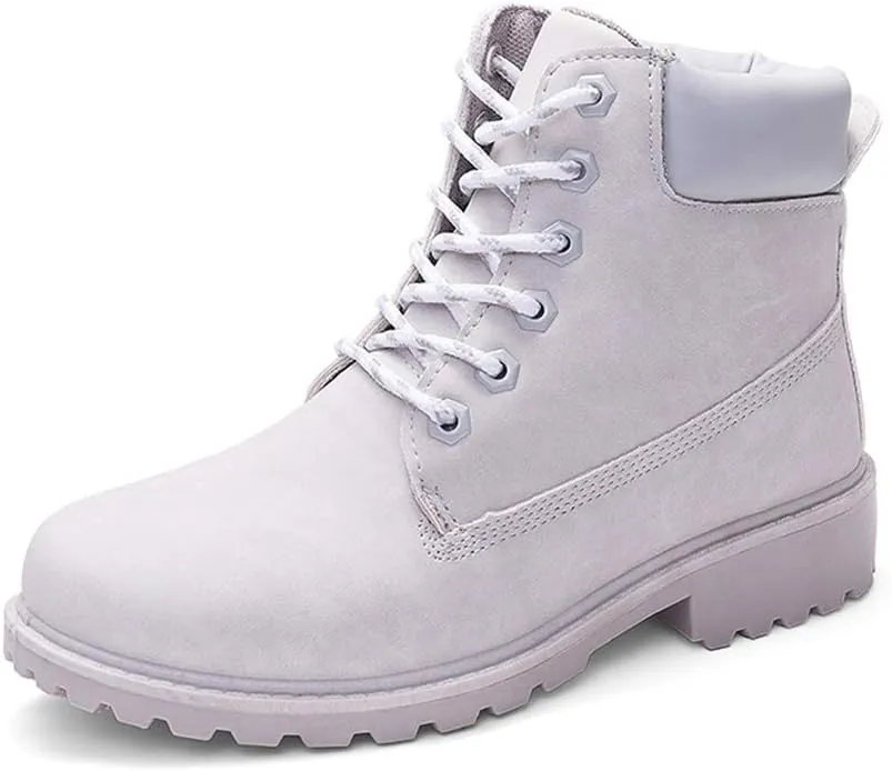 JITUUE Hiking Boots Women Winter Work Combat Cowboy Ankle Booties Waterproof Lace up Low Heel for Hunter Casual