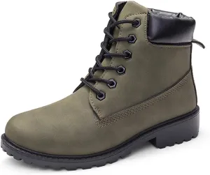 JITUUE Hiking Boots Women Winter Work Combat Cowboy Ankle Booties Waterproof Lace up Low Heel for Hunter Casual