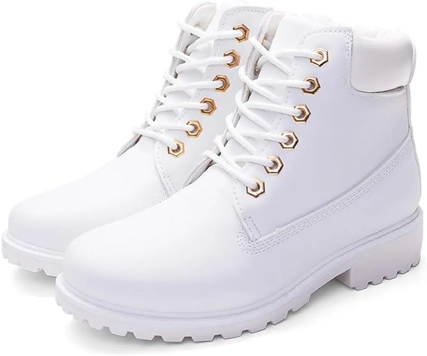 JITUUE Hiking Boots Women Winter Work Combat Cowboy Ankle Booties Waterproof Lace up Low Heel for Hunter Casual