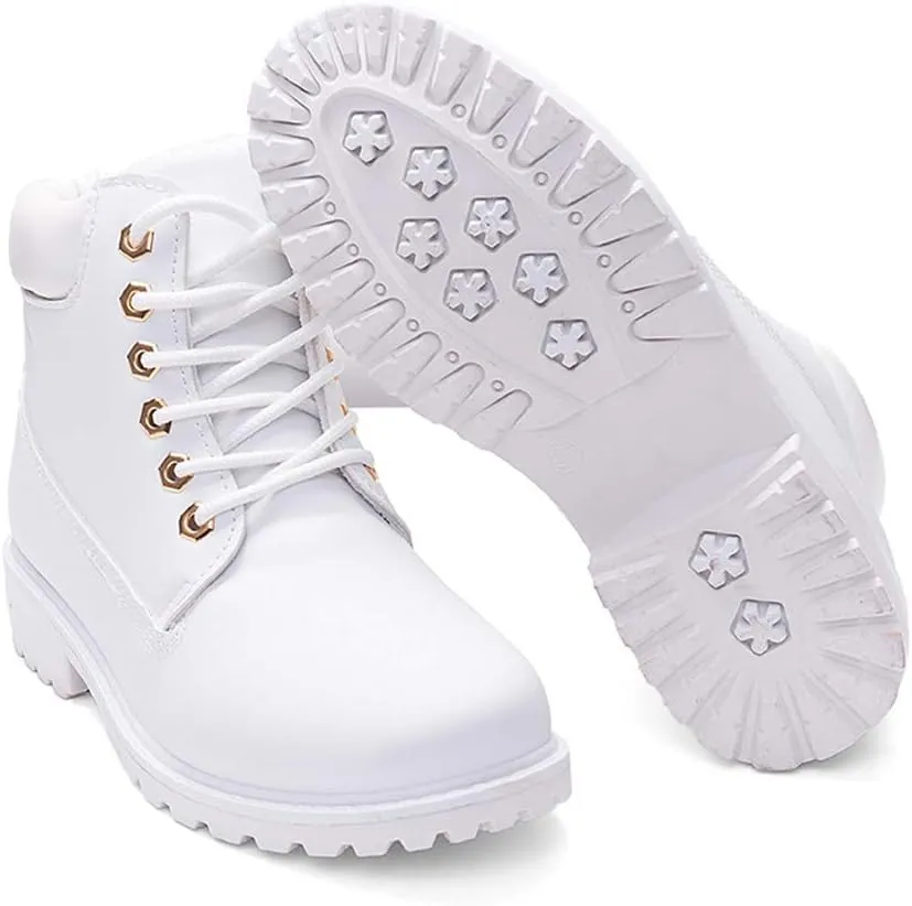 JITUUE Hiking Boots Women Winter Work Combat Cowboy Ankle Booties Waterproof Lace up Low Heel for Hunter Casual