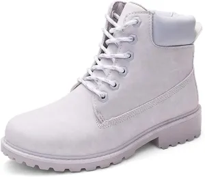 JITUUE Hiking Boots Women Winter Work Combat Cowboy Ankle Booties Waterproof Lace up Low Heel for Hunter Casual