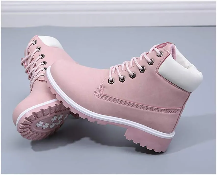 JITUUE Hiking Boots Women Winter Work Combat Cowboy Ankle Booties Waterproof Lace up Low Heel for Hunter Casual