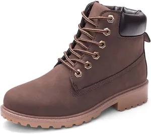 JITUUE Hiking Boots Women Winter Work Combat Cowboy Ankle Booties Waterproof Lace up Low Heel for Hunter Casual