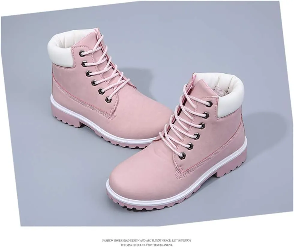 JITUUE Hiking Boots Women Winter Work Combat Cowboy Ankle Booties Waterproof Lace up Low Heel for Hunter Casual