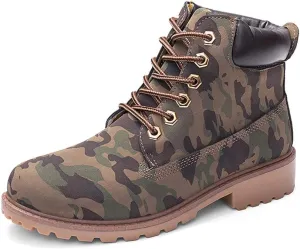 JITUUE Hiking Boots Women Winter Work Combat Cowboy Ankle Booties Waterproof Lace up Low Heel for Hunter Casual