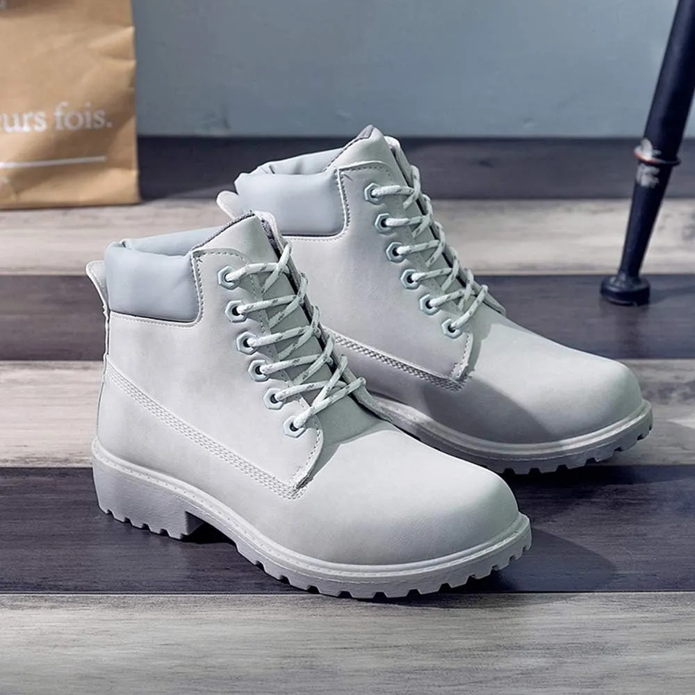 JITUUE Hiking Boots Women Winter Work Combat Cowboy Ankle Booties Waterproof Lace up Low Heel for Hunter Casual