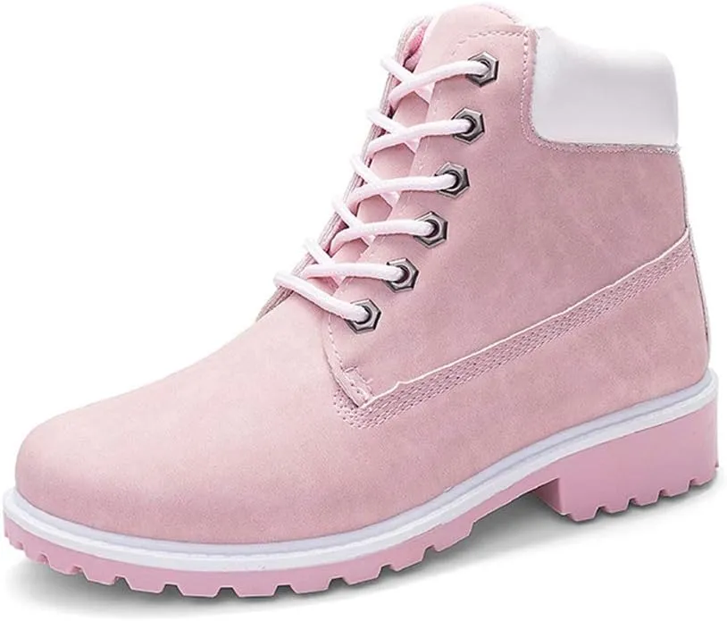 JITUUE Hiking Boots Women Winter Work Combat Cowboy Ankle Booties Waterproof Lace up Low Heel for Hunter Casual