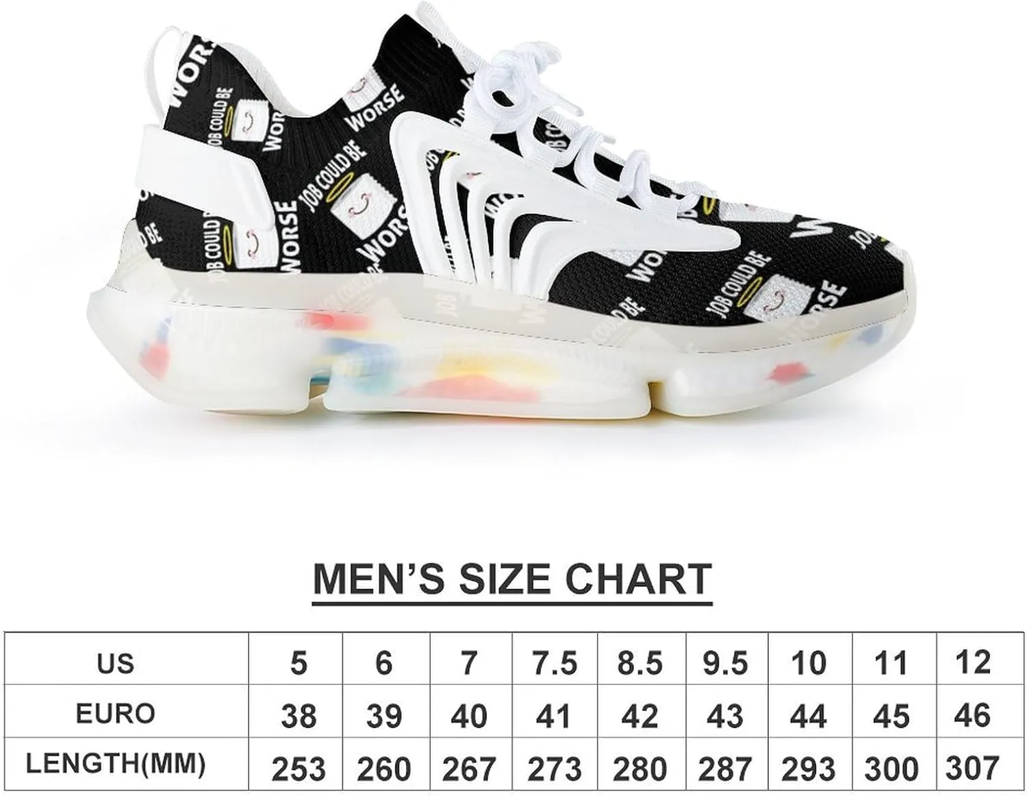 Job Could Be Worse Men's Running Shoes Lightweight Walking Shoe Breathable Sneaker