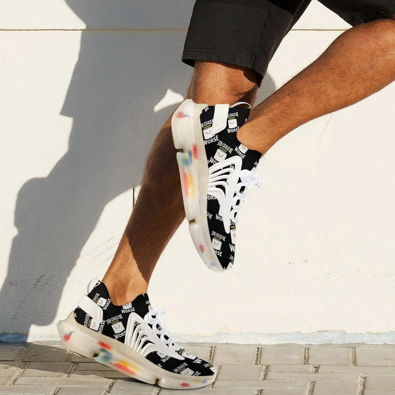 Job Could Be Worse Men's Running Shoes Lightweight Walking Shoe Breathable Sneaker