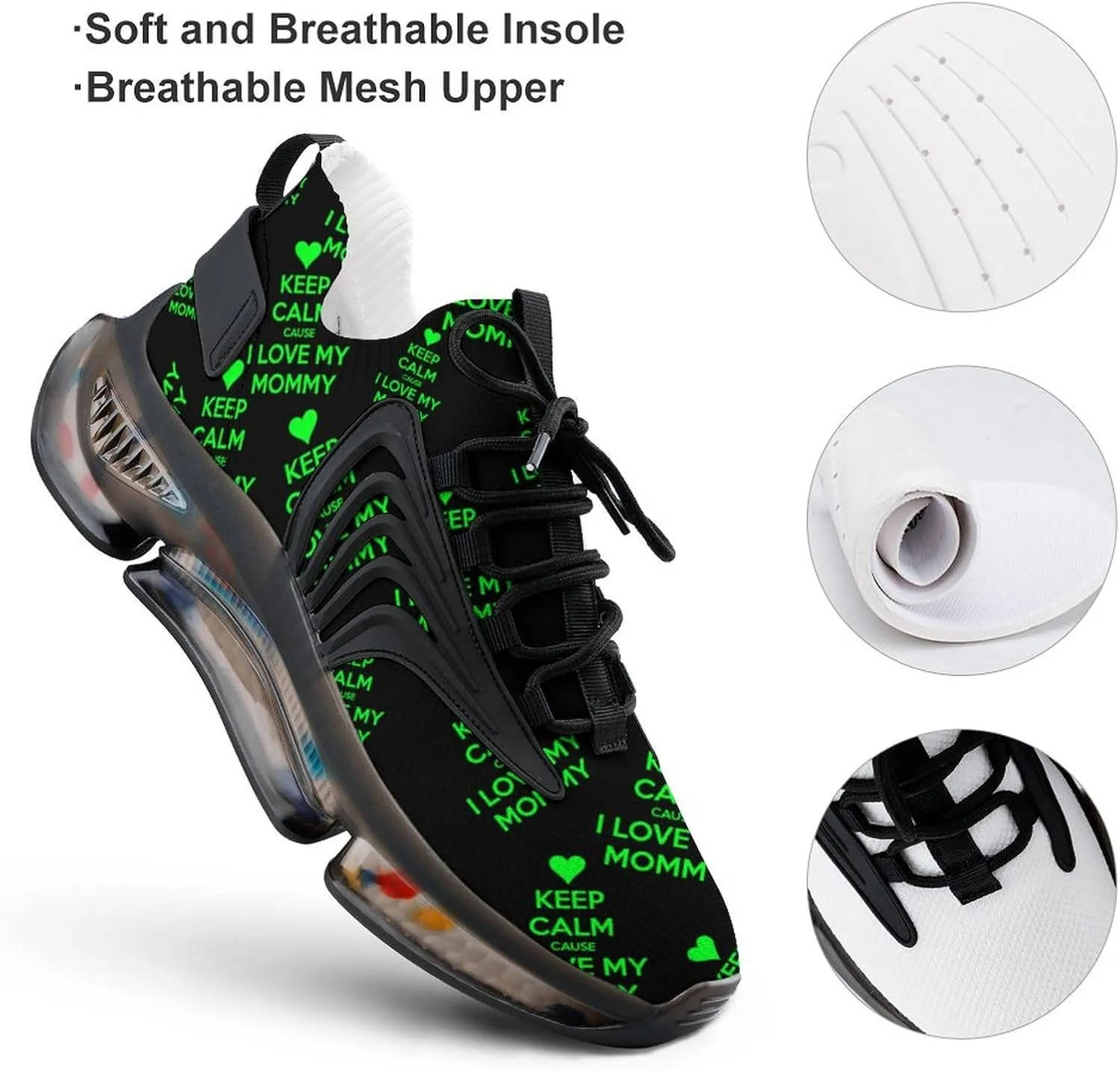 Keep Calm Love My Mommy Men's Running Shoes Lightweight Walking Shoe Breathable Sneaker