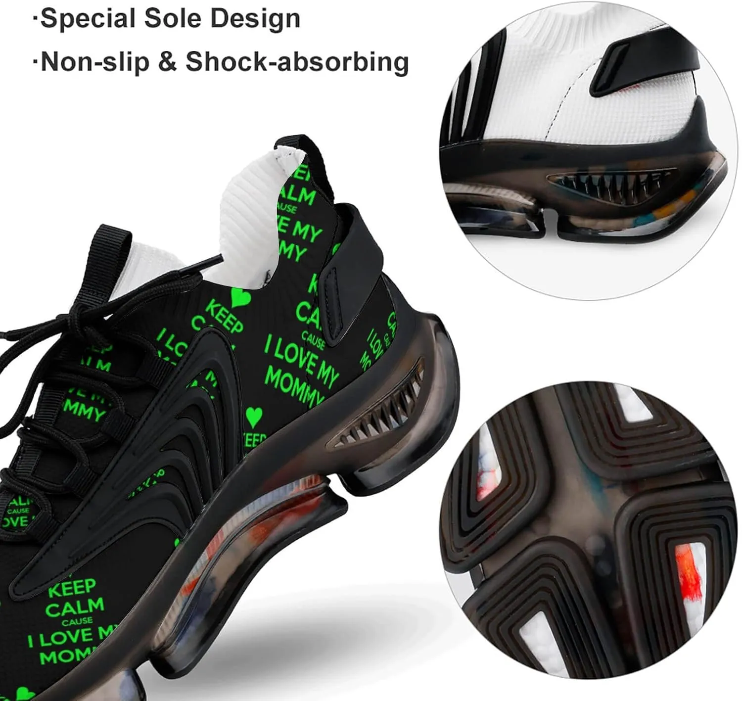 Keep Calm Love My Mommy Men's Running Shoes Lightweight Walking Shoe Breathable Sneaker