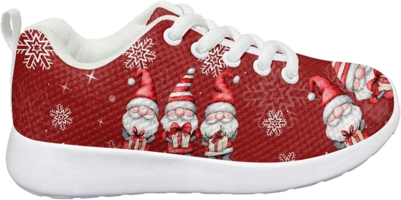 Kids Christmas Running Shoes for Boys Girls Lightweight Comfort Sports Tennis Shoes Breathable Mesh Athletic Sneakers