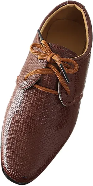 Kids Lace Leather Sneakers Toddler Boys School Uniform Formal Dance Shoes Summer Casual Non Slip Ankle Lightweight Shoes