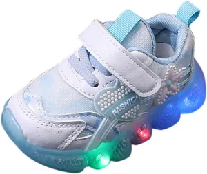 Kids Light Up Shoes Girls Boys Breathable Luminous Soft Sole Running Sport Sneaker Lace-Up Lightweight Soft Trainer