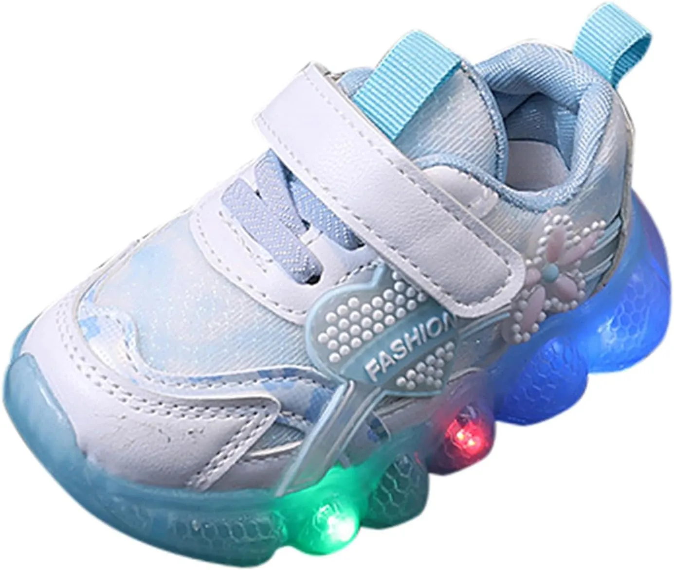 Kids Light Up Shoes Girls Boys Breathable Luminous Soft Sole Running Sport Sneaker Lace-Up Lightweight Soft Trainer