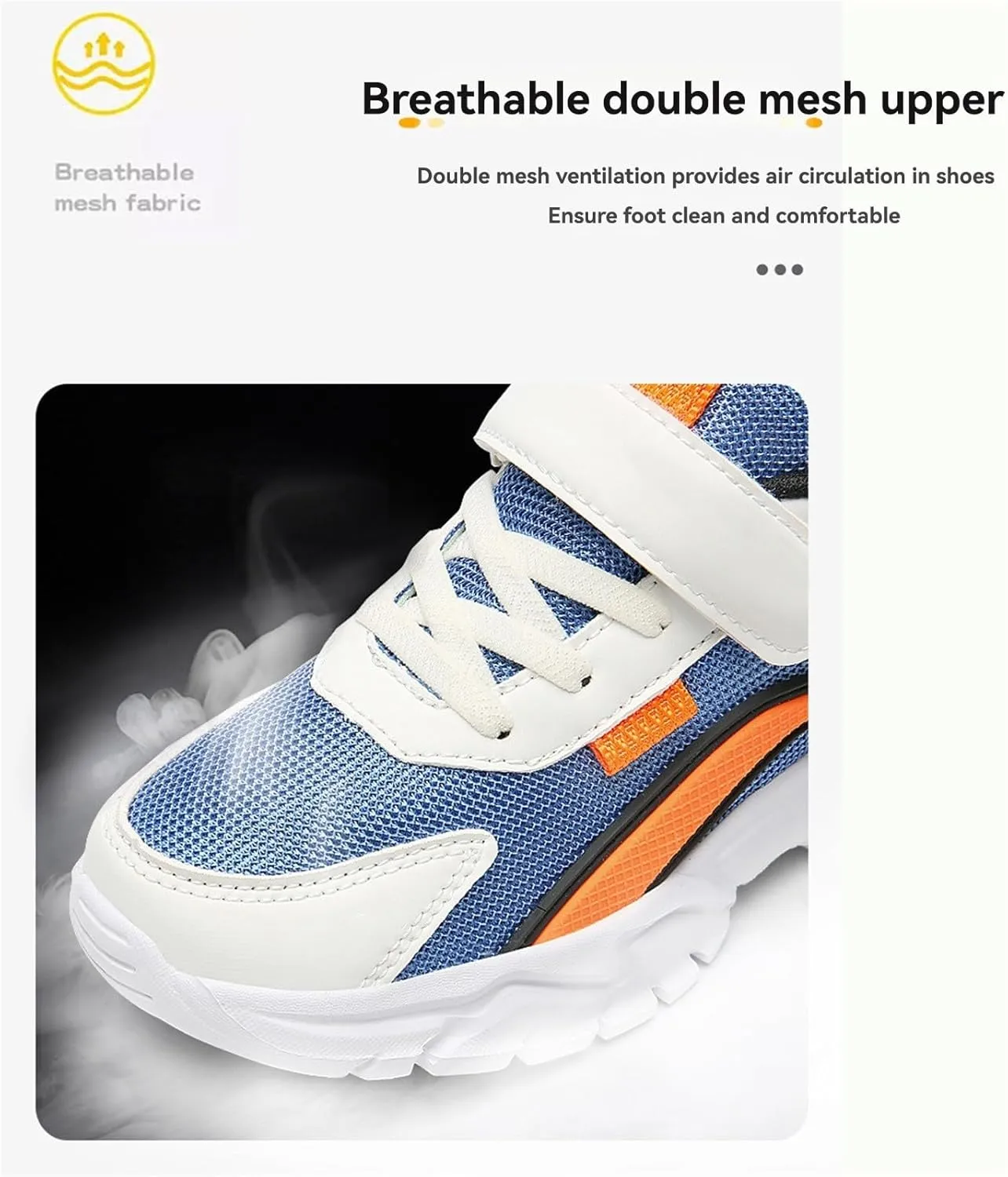 Kids Lightweight Fashion Sneakers Boys Girls Breathable Running Air Cushion Casual Walking Tennis Travel Shoes