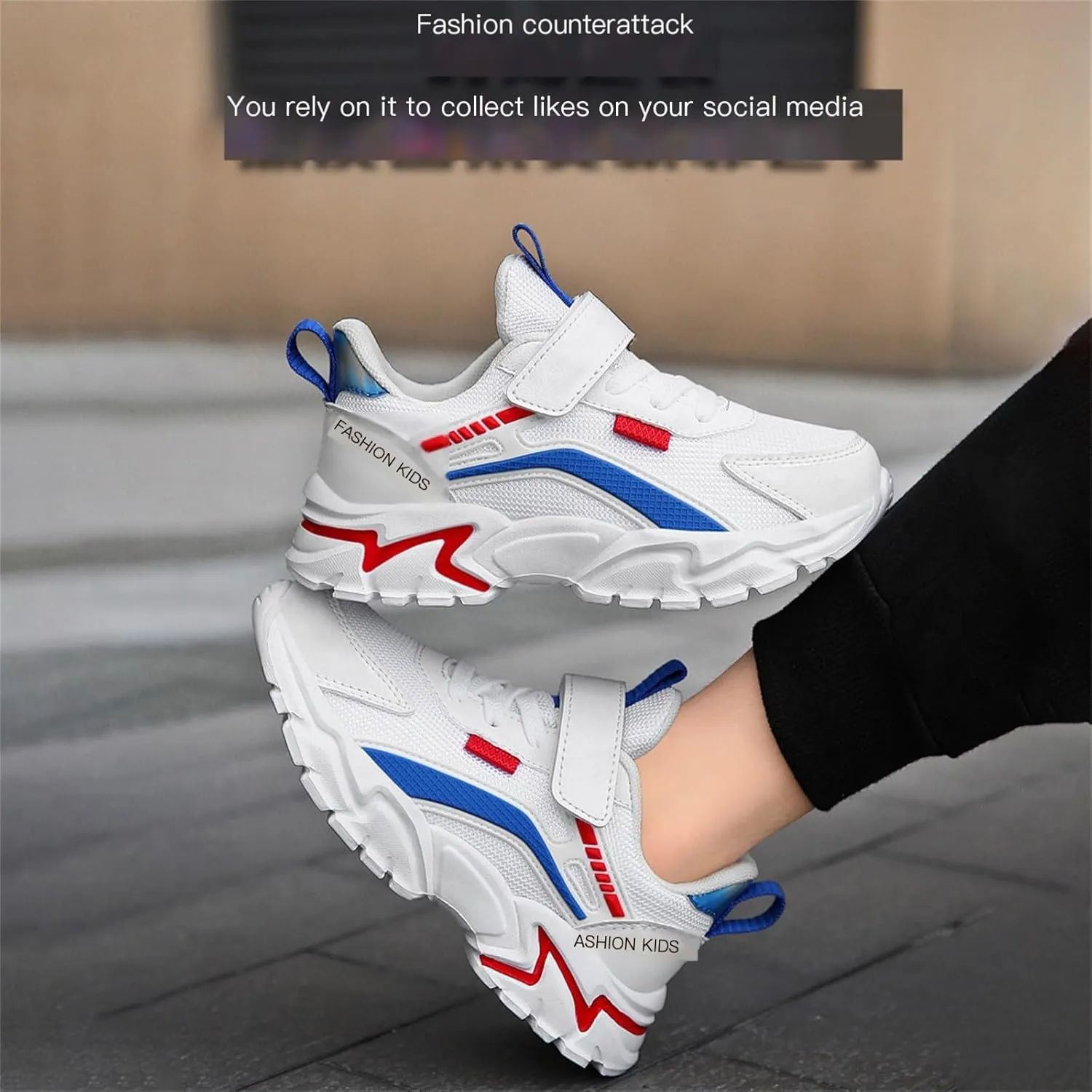 Kids Lightweight Fashion Sneakers Boys Girls Breathable Running Air Cushion Casual Walking Tennis Travel Shoes