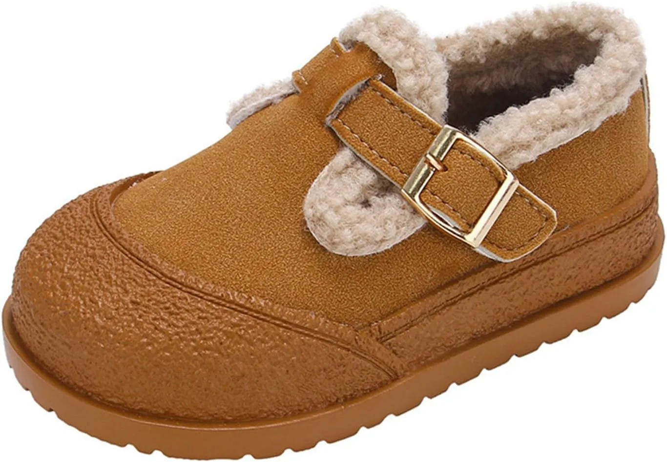 Kids Open Toe Fuzzy Sneakers Boys Girls Western Leather Non Slip Shoes Outdoor Warm Comfy Thick Soft Sole Booties